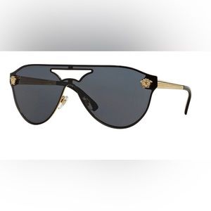Versace Women’s Mirrored Shield Brow-Bar Sunglasses